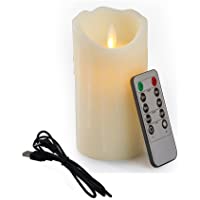 Los mejores  - Bello Luna 5.9in LED vela sin mecha Tear Wave en forma de vela oscilante ambiental y recargable con control remoto